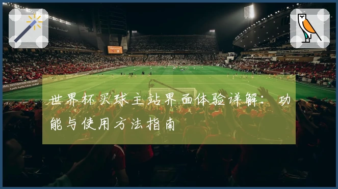 世界杯买球主站界面体验详解:功能与使用方法指南